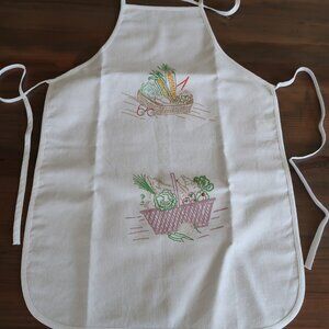 Hand-Painted Market Basket Bib Apron
